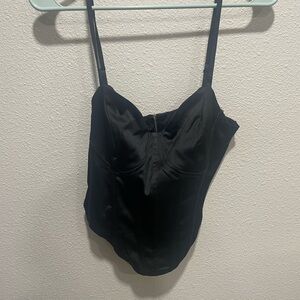 Fashion Nova Black Satin Top